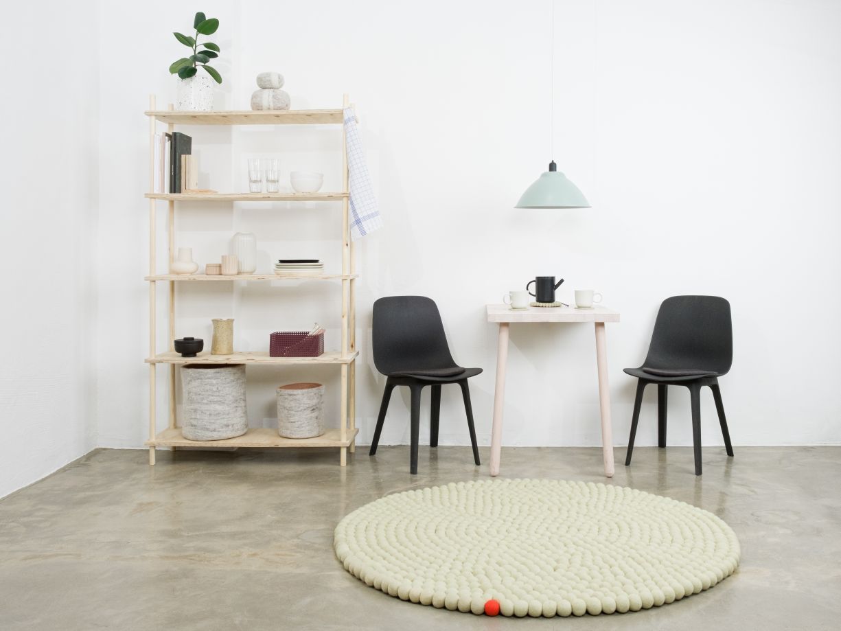 Big One Rund Filzteppich Ø 200 cm myfelt Grünbeige