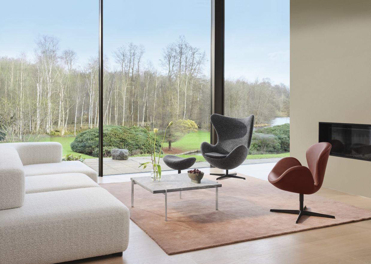 PK 61 Couchtisch Marmor Grau-Weiß Fritz Hansen Jubiläumsmodell