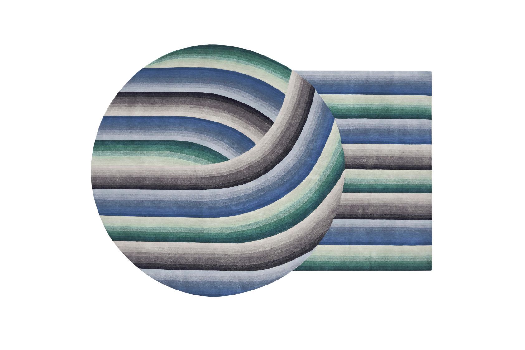 Round Mirage Teppich blau Gan