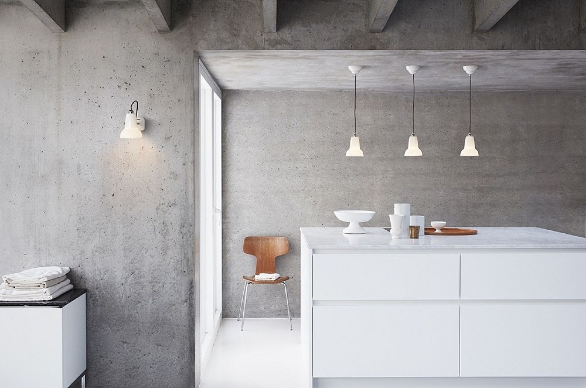 Original 1227 Mini Wall Light Wandleuchte Anglepoise Keramik weiß