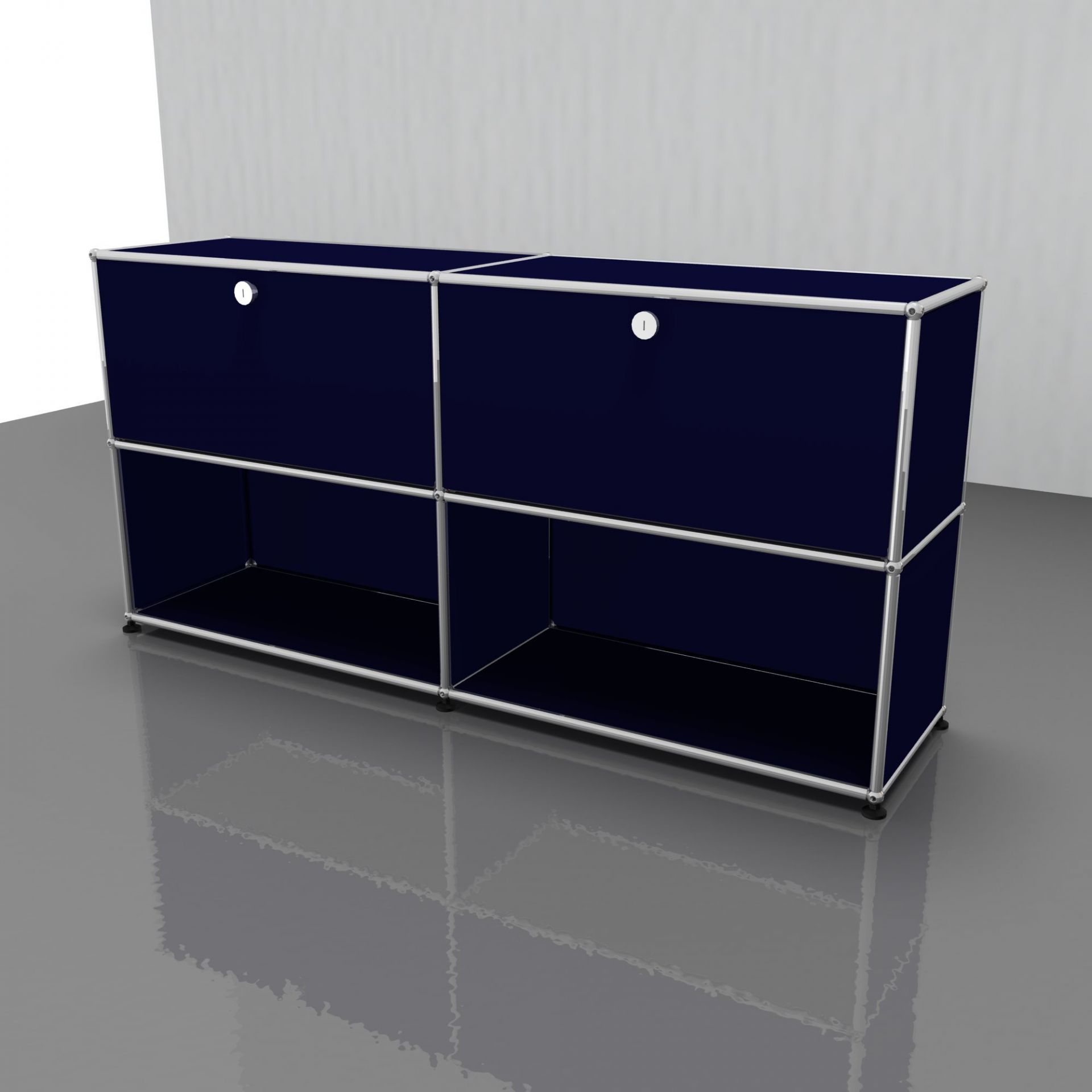 USM Haller Sideboard mit 2 Klappen stahlblau