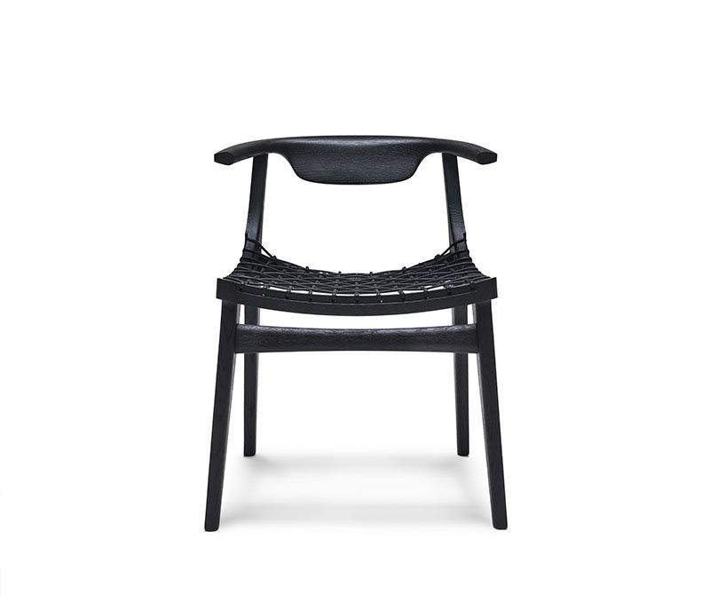 Klismos Sessel mit Holzrückenlehne und Filzgleiter Knoll International