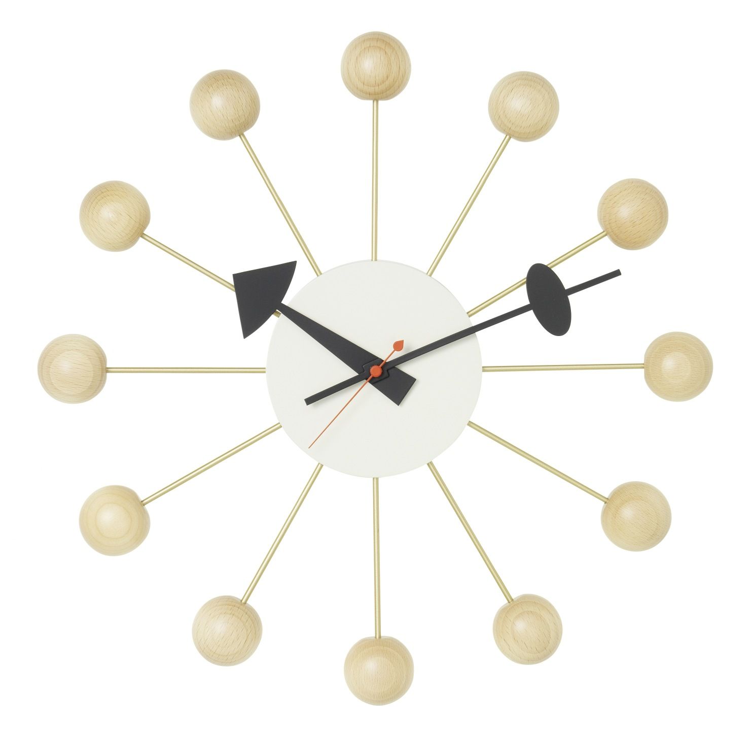 Ball Clock Wanduhr Buche natur Vitra