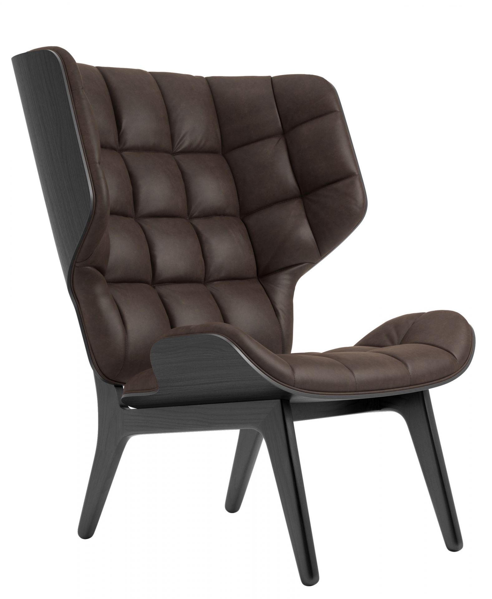 Mammoth Chair Sessel Lederbezug NORR11-Eiche schwarz Dunes Leder Dunkel braun