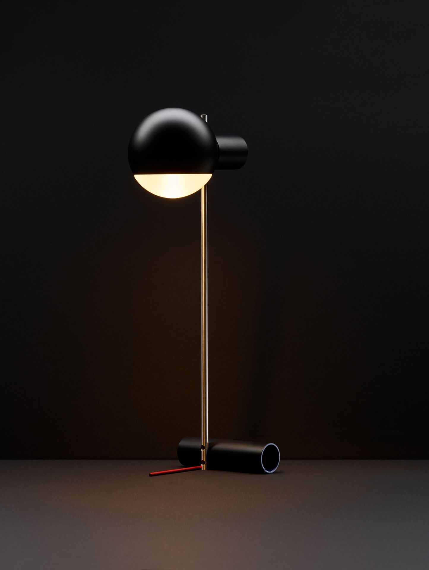 L25 Tafellampje LED Tischleuchte Reedition Tecta Schwarz glänzend
