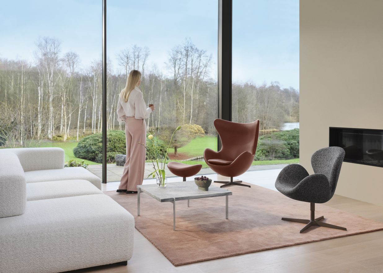 PK 61 Couchtisch Marmor Grau-Weiß Fritz Hansen Jubiläumsmodell