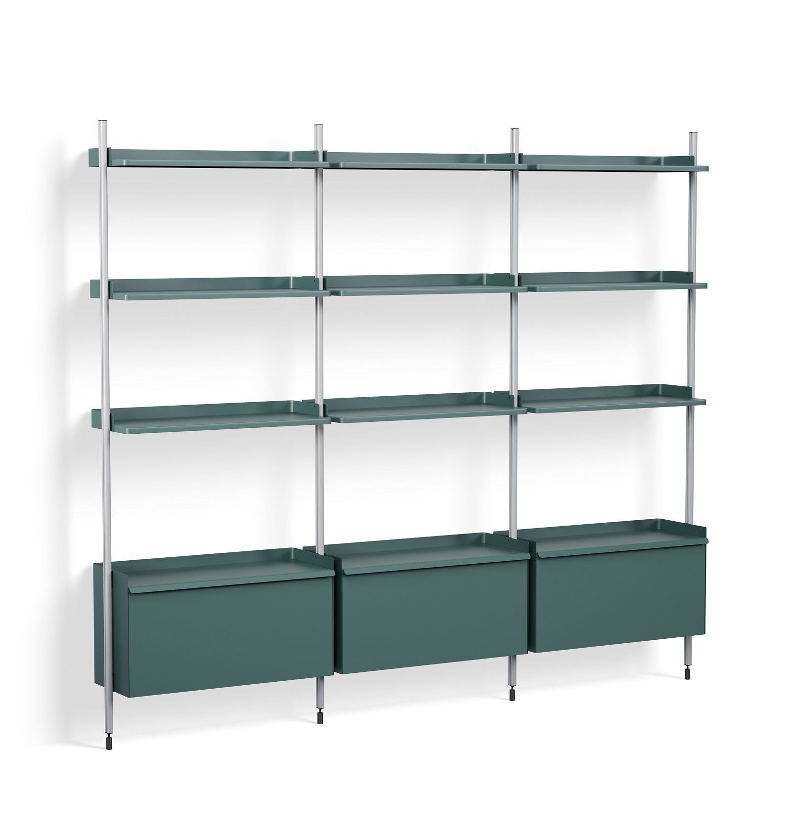 Pier System 133 3 Column Regal Hay Stahlblau-Aluminium