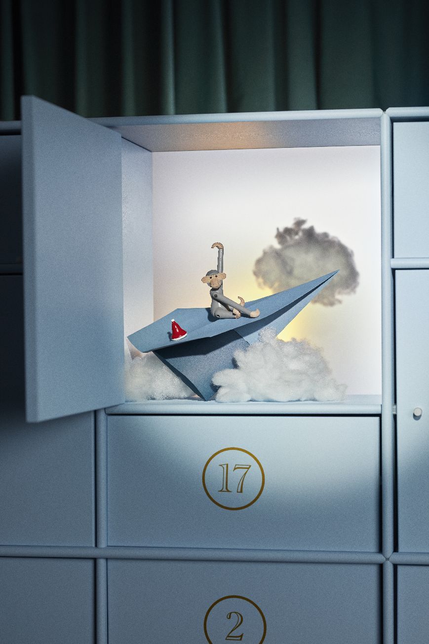 Affe Mini farbig Kay Bojesen Grau