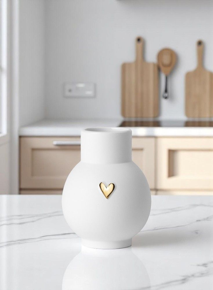 Lovely Mini Kugelvase Herz Gold Räder