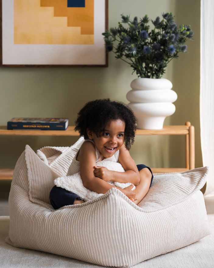 Kindersitzsack Sessel Breitcord Brauner Zucker Wigiwama