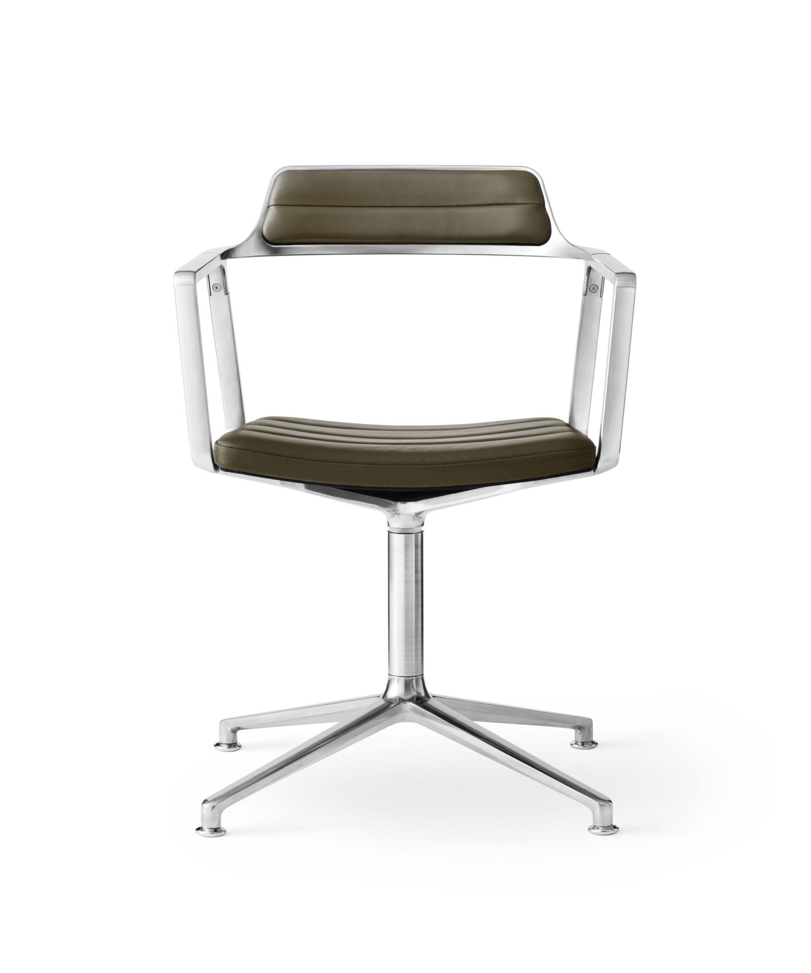 VIPP452 Swivel Stuhl mit Gleitern grünes Leder Vipp VIPP452 Swivel Stuhl mit Gleitern grünes Leder Vipp